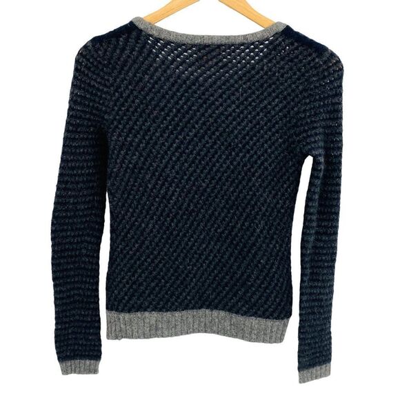 Tory Burch charcoal and light gray wool and camel hair sweater size xsmall - Picture 3 of 6